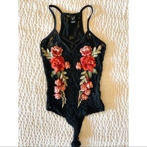 ༺ Windsor Floral / Lace BodySuit ༻